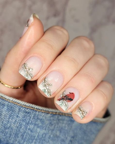 Winter Scene Nails, Bird Nails, Year Nails, Snowy Scene, Matte Top Coat, Olive And June, New Year's Nails, Snow Scenes, Winter Scene