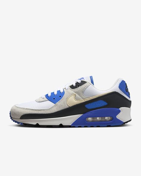 Nike Air Max 90 Premium Men's Shoes. Nike.com Nike Air Max 90 White, Air Max 90 Premium, Nike Model, Nike Models, 90s Looks, Khaki Fashion, Black Khakis, Nike Air Max 90, Sneaker Head