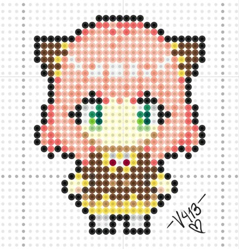 Perler Bead Spy X Family, Anya Forger Perler Beads, Spy X Family Perler Bead Patterns, Perler Bead Art Anime, Cute Perler Beads Designs Easy, Hama Beads Patterns Anime, Spy X Family Cross Stitch, Anime Hama Beads Pattern, Spy Family Pixel Art