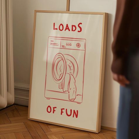 Loads of Fun Poster Funny Laundry Print Laundry Room Decor Cute Quote Print Minimalist Wall Art Laundromat Poster Red Laundry Room Print - Etsy Australia Red Laundry Room, Pink Laundry Room, Laundry Poster, Pink Laundry, Pink Laundry Rooms, Pool Garage, Laundry Humor, Room Decor Minimalist, Room Decor Cute