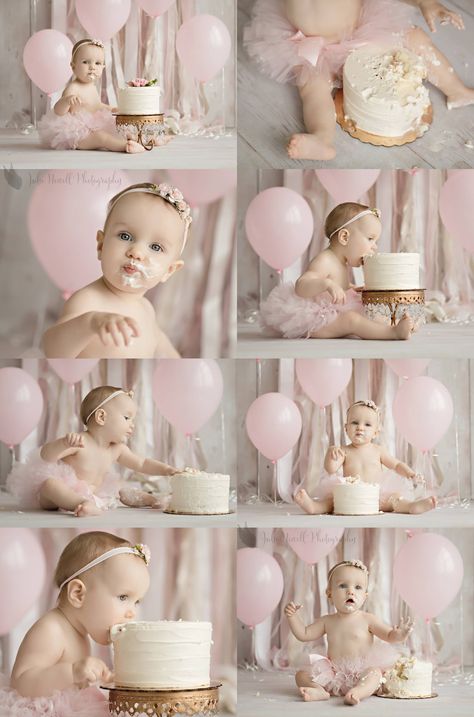 One Year Portraits, Cake Smash Cake, Chicago Baby, Baby Birthday Photoshoot, First Birthday Photography, 1st Birthday Girl Decorations, 1st Birthday Party For Girls, Photography Cake, 1st Birthday Pictures