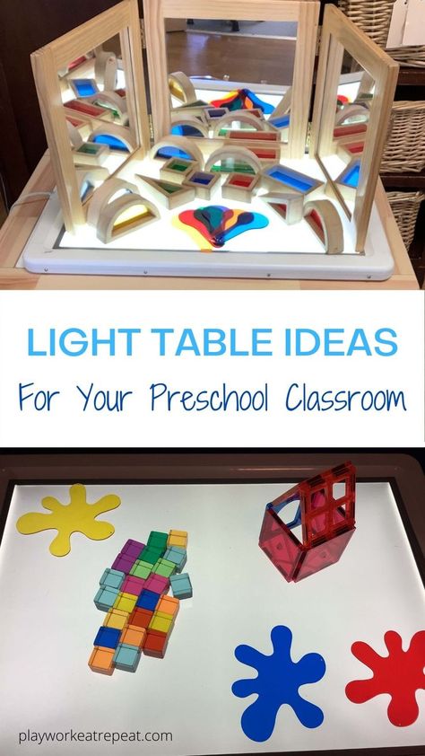 Light Box Ideas Preschool, Light Box Activities Preschool, Light Table Activities Kindergarten, Light Activities For Preschool, Light Table Ideas For Preschoolers, Light Box Activities, Diy Light Table, Preschool Set Up, Atelier Ideas