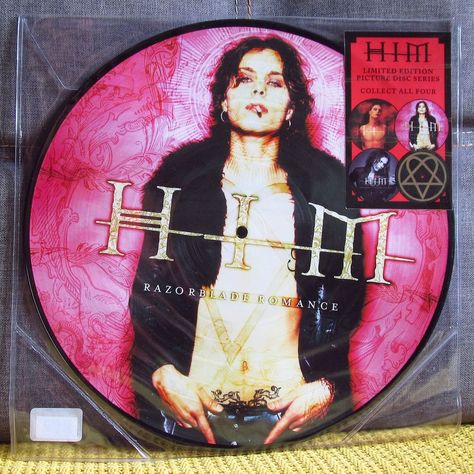 HIM ‎– Razorblade Romance The End Records ‎– TE352-4 (Vinyl, LP, Album, Limited Edition, Picture Disc, Reissue) US 2017 Gothic Metal Razorblade Romance, His Infernal Majesty, Promotional Poster, Ville Valo, Gothic Metal, Emo Girls, Lp Album, Him Band, Vinyl Lp