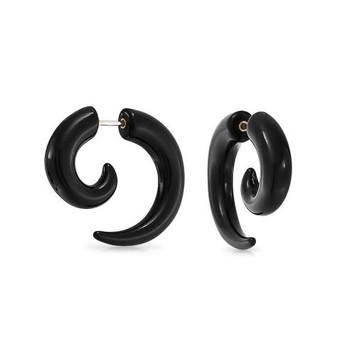 Swirl Spiral Faux Ear Plug Ta... Taper Earrings, Fake Gauge Earrings, Ear Tunnels, Surgical Steel Earrings, Spiral Earrings, Gauged Earrings, Steel Earrings, Jewelry Show, Black Acrylic