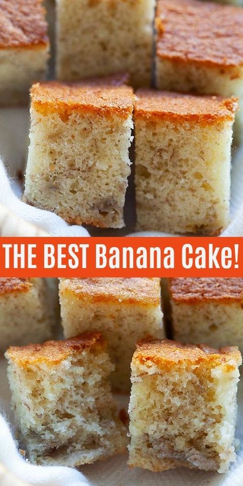 Banana Cake - the best and moist banana cake from scratch. Easy and healthy banana cake recipe without baking powder and calls for only five (5) ingredients. The Best Banana Cake Recipe, Lani Lynn Vale Characters, Cake Flour Recipe Baking, How To Make A Banana Cake, Banana Cakes Easy, 2 Bananas Recipes, How To Make Banana Cake, Banana Cake Recipe Moist Easy, Best Banana Cake Recipe Ever