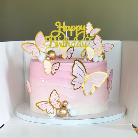 Pink Butterfly Cake #cakes #cakesofig #cakeideas #cakedecor #birthdaycake #happybirthday #pinkbutterflies #butterflycake #butterflies #butterflybirthday #pinkbutterflycake #houstontx #cypresstx #wallertx Cake For Baby Girl 1 Year, Birthday Cake For 1 Year Girl, Baby Girl Cake Ideas, Pink Butterfly Birthday Cake, Cake Ideas For Girls Birthday, Butterfly Cake Design, Butterfly Cake Ideas, Pink Butterfly Cake, Baby Dedication Cake