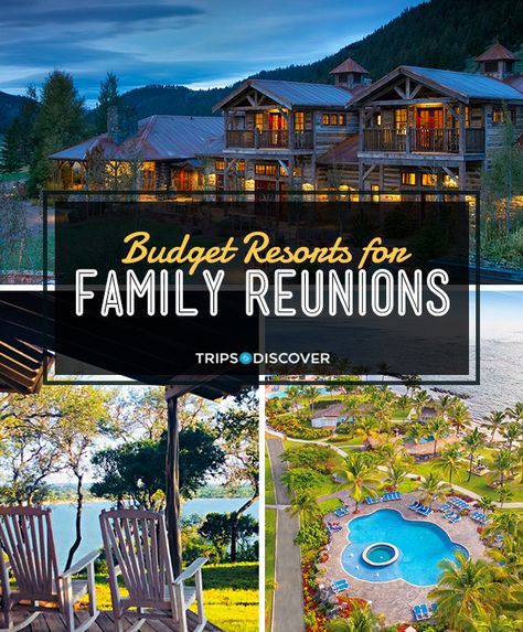 Planning your next family reunion? If you want to veer away from the local park or backyard cookout, these resorts have major budget-friendly perks. Family Reunion Venues, Family Reunion Locations, Family Reunion Keepsakes Ideas, Family Reunion Destinations, Family Reunions, Family Reunion Ideas, Family Reunion Keepsakes, Family Reunion Activities, Family Reunion Planning