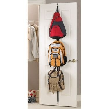 backpack storage ideas, cleaning tips, storage ideas, This is another great idea Put 3M hooks inside a closet door At our house I use these hooks inside the door for younger kids coats Coat Closet Storage, Kids Shoe Organization, School Bag Storage, School Storage, Wardrobe Systems, Back To School Organization, Backpack Organization, Coat Closet, Door Organizer