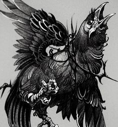 Coyote Tattoo, Black Bird Tattoo, Crow Tattoo, Raven Tattoo, Sketch Tattoo Design, Raven Art, Tattoo Art Drawings, Dark Tattoo, Arm Tattoos For Guys