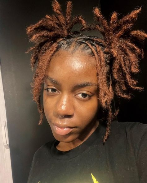 W retwist 😍, my hair starting to get some length too y’all I’m geeked 😭🫶🏾. | Instagram Locs Hairstyles No Retwist, Short Dreads Styles, Short Dreadlocks Styles, Short Dreads, Short Locs, Beautiful Locs, Short Locs Hairstyles, Dyed Hair Inspiration, Dreads Styles