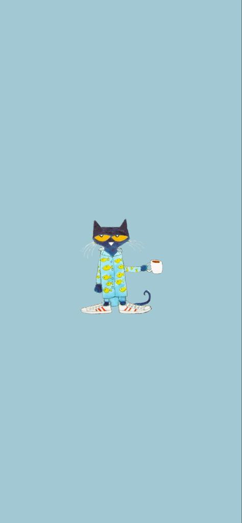 Pete The Cat Wallpaper Phone, Pete The Cat Background, Twee Wallpapers Iphone, Pete The Cat Wallpaper Iphone, Blue Cat Aesthetic Wallpaper, Silly Cats Wallpaper, Silly Wallpapers Iphone, Cat Doodle Wallpaper, Twee Wallpapers