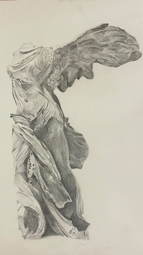 How To Draw A Statue, Cherub Sketch, Statue Sketch, Angelic Drawings, Sculpture Sketch, Mythology Drawings, Roman Statue Drawing, Greek Statues Drawing, Roman Sculpture Drawing