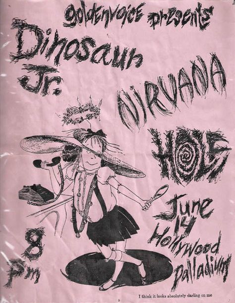 Hole Band, Promo Flyer, Dinosaur Jr, Punk Poster, Music Flyer, Riot Grrrl, Courtney Love, Rock N’roll, Rock Posters