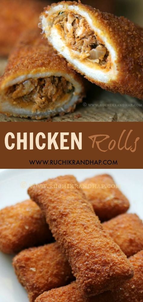 Grab a bite of these delicious chicken filled bread rolls. They serve as a wonderful and filling tea time snack and a lunchbox option for kids too! #chickenrolls #teatimesnacks #snackrecipes #ruchikrandhap #cochinbakery Chicken Bread Rolls Recipe, Hi Tea Menu Ideas Pakistani, Chicken Bread Roll, Chicken Roll Recipes Indian, Bread Rolls Recipe Indian, Chicken Filling Recipes, Chicken Rolls Recipes, Ramadan Food Recipes, Chicken Roll Recipes