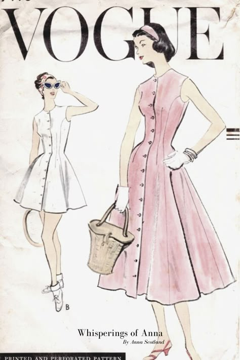 Vogue 60s Cover, Vintage Vogue Dress Pattern, Old Vogue Covers Vintage, Coquette Prints Aesthetic, 50s Fashion Sketch, Chanel Poster Prints, French Fashion Illustration, 80s Fashion Sketches, Poster Ideas Coquette