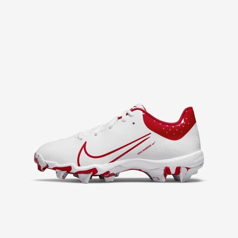 Hightop Nike, Cleats Softball, Kids Softball, Softball Cleats, The Outfield, Thick Heel, Thick Heels, Just In Time, Red Fashion