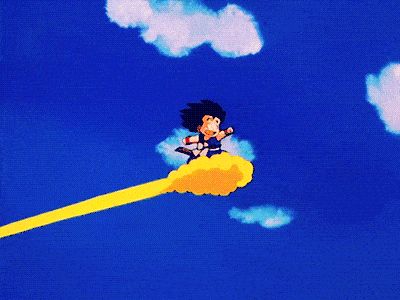 Nimbus Cloud Dbz, Goku Flying Nimbus, Goku Gif, Flying Nimbus, Nimbus Cloud, Kid Goku, Ball Aesthetic, Dog Icon, Great Ape