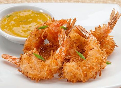 Receta de Camarones al coco con salsa de piña en TQMA de Pronaca Yummy Seafood, Coconut Shrimp, Seafood Dishes, Fish And Seafood, I Love Food, Yummy Dinners, Seafood Recipes, Good Eats, Love Food