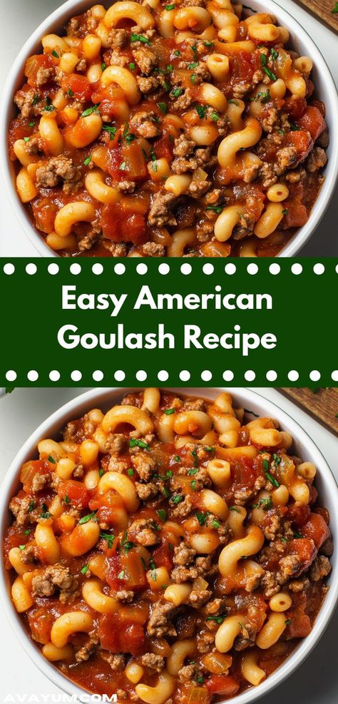 Searching for flavorful comfort food? This American Goulash recipe delivers a delightful mix of spices and ingredients, creating a nourishing casserole that’s perfect for gatherings. Enjoy an easy casserole recipe that warms hearts. Goulash With Sausage Recipes, Goulash For Two People, Sloppy Joe Goulash, Oven Baked Goulash Recipes, Goulash For A Crowd, Hearty Grandmas Goulash, Sausage Goulash Recipes, Midwest Goulash, Goulash Recipe Easy