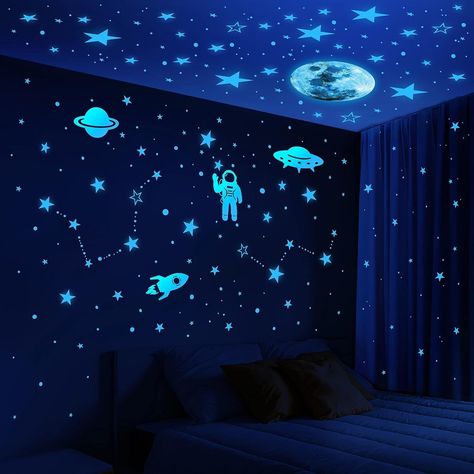 Transform Your Child's Bedroom into a Galaxy of Dreams! Elevate bedtime with the ALMEKAQUZ Glow in The Dark Stars, featuring 1078 pieces of stars, planets, rockets, and astronauts that glow beautifully in the dark. Perfect for sparking imagination and creating a soothing atmosphere for your little ones. Key Features: 🌌 Glow in The Dark: Charge under light and enjoy a mesmerizing glow at night. 🎨 Easy Application: Stick on clean, smooth surfaces for instant magic. 🎁 Perfect Gift: Ideal for b... Witch Core Outfits, Glow In The Dark Stars, Dark Stars, Glow Stars, Trendy Home Decor, Dark Star, Trendy Home, Twinkle Lights, Child's Room