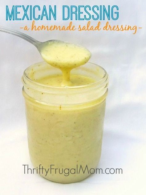 Mexican Dressing-a homemade salad dressing. We love this and it goes well with almost any salad!. Mexican Dressing, Mexican Salad Dressings, Dressings For Salads, Easy Homemade Salad Dressing, Homemade Bisquick, Mexican Salad, Homemade Salad Dressings, Homemade Dressings, Mexican Salads