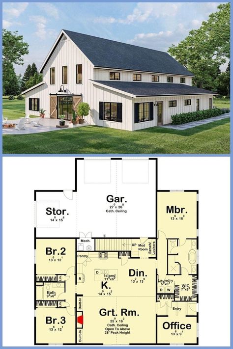 Barndominium House Plans, Barndominium Home, Loft Floor Plan, Barndominium House, Country Style Bedroom, Barn Style House Plans, Barndominium Floor Plans, Old Farm Houses, Country Bedroom