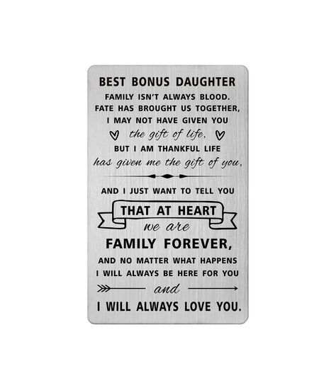 DAUGHTER STEPMOM Stepdaughter Birthday Wedding Step Son Quotes From Mom, Love My Daughter Quotes, Son Quotes From Mom, Family Isnt Always Blood, Son Birthday Quotes, Bonus Daughter, Family Forever, Step Son, Engraved Wallet