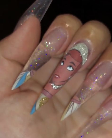 Anastasia Nails, Anastasia Disney, Disney Anastasia, Princess Nails, Princess Anastasia, Disney Inspired Nails, Vegas Nails, Nail Tutorial Videos, Miami Nails