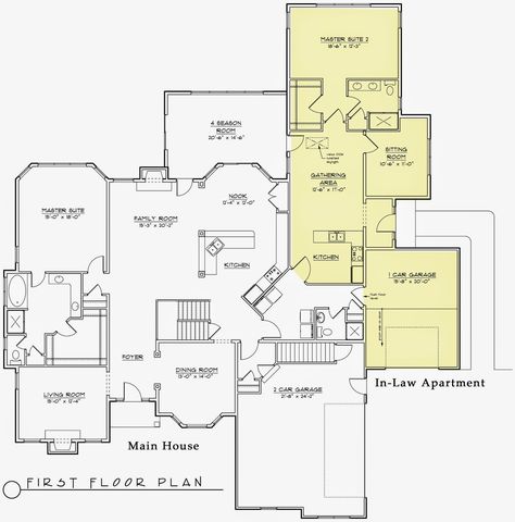 Hodorowski Homes: Rising Trend for In-Law Apartments Inlaw Suite Plans, Floorplan Ideas, Mother In Law Suite, Mother In Law Apartment, Brick House Plans, Multigenerational House Plans, House Floorplan, Multigenerational House, Inlaw Suite