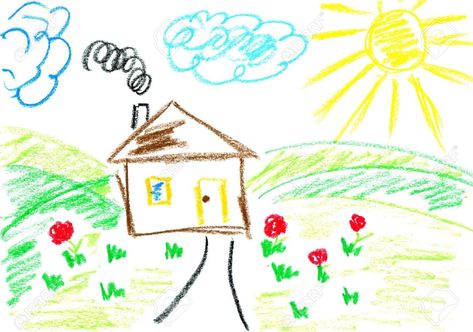 Finding Home Crayon Drawing Ideas, Drawing With Crayons, Draw Better, Crayon Drawing, Tree Drawings Pencil, Crayon Drawings, Art Sketches Pencil, Childrens Drawings, Crayon Art