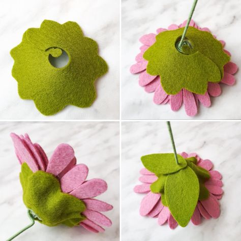 Felt Flower Diy, Diy Felt Flowers, Felt Daisy, Diy Will, Felt Flowers Patterns, Felt Flower Tutorial, Felt Flower Bouquet, Felt Flowers Diy, Diy Flores