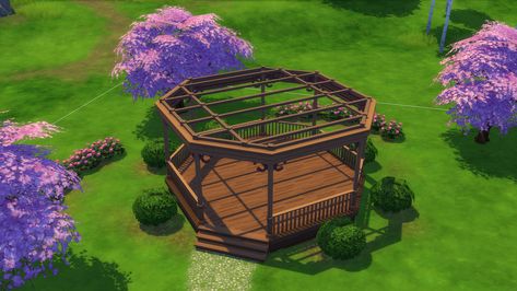 Tutorial: How to Build a Gazebo in The Sims 4 | SimsVIP Sims 4 Houses Layout, Minecraft Garden, Sims Love, Sims 4 House Plans, Sims 4 House Building, Landscaping Inspiration, Med Tech, Sims 4 House Design, Good Weather