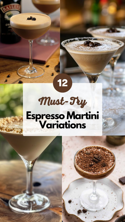 Espresso Martini Variations Fun Espresso Martini, Classic Espresso Martini, Blended Espresso Martini, Espresso Martini Popsicle, Van Gogh Espresso Martini, Gin Espresso Martini, Lavender Espresso Martini, Toasted Marshmallow Espresso Martini, Expresso Martinis Easy