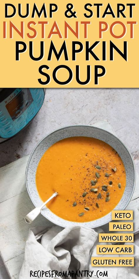 Pumpkin Soup Coconut Milk, Best Pumpkin Soup Recipe, Best Pumpkin Soup, Vegan Pumpkin Soup Recipe, Pumpkin Carrot Soup, Instant Pot Pumpkin, Vegan Instant Pot, Vegan Pumpkin Soup, Pumpkin Soup Recipe