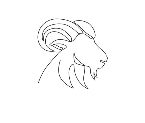 One line drawing of a goat, can be used as a tattoo Goat Line Drawing, Ibex Drawing, Tattoo Goat, Goat Drawing, Goat Tattoo, Sheep Logo, Animal Line Drawings, Tattoo 2024, One Line Tattoo