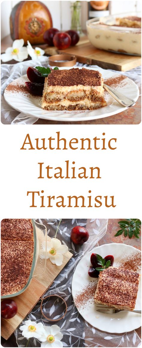 Authentic Italian Tiramisu - This authentic Italian Tiramisu is made by placing coffee & Marsala dipped sponge fingers between layers of Marsala flavoured, mascarpone mouse & is finished off with a generous dusting of unsweetened cocoa or dark, grated chocolate Tiramisu Aesthetic, Authentic Tiramisu Recipe, Authentic Tiramisu, Tiramisu Italian, Italian Drunken Noodles, Italian Tiramisu, Spicy Italian Sausage, Drunken Noodles, Italian Recipes Traditional