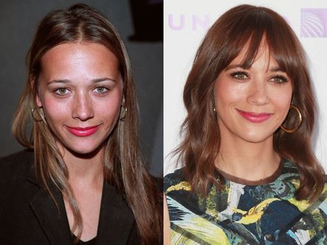 Hair, Face, Hairstyle, Lip, Eyebrow, Blond, Chin, Nose, Hair coloring, Brown hair, Long Bob With Bangs Big Forehead, Big Forehead Fringe, Rashida Jones Bangs, Rashida Jones Style, Big Forehead Bangs, Rashida Jones Hair, Long Bob Bangs, Bangs Big Forehead, Rachel Bilson Hair