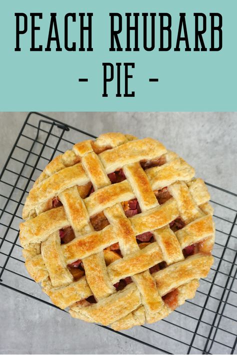 Peach Rhubarb Pie Peach And Rhubarb Recipes, Peach Rhubarb Recipes, Rhubarb Peach Recipes, Peach Rhubarb Pie, Pie Competition, Blueberry Rhubarb Pie, Peach Rhubarb, Rhubarb Pies, Rhubarb Recipes Pie