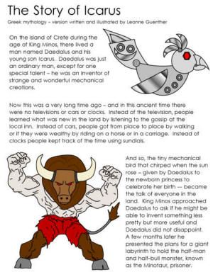 Greek myth - Icarus and Daedalus The Story Of Icarus, Daedalus And Icarus Story, Icarus Story, Greek Mythology Story, Greek Myths For Kids, Greek Myths Stories, Story Of Icarus, Icarus Myth, Icarus Greek Mythology