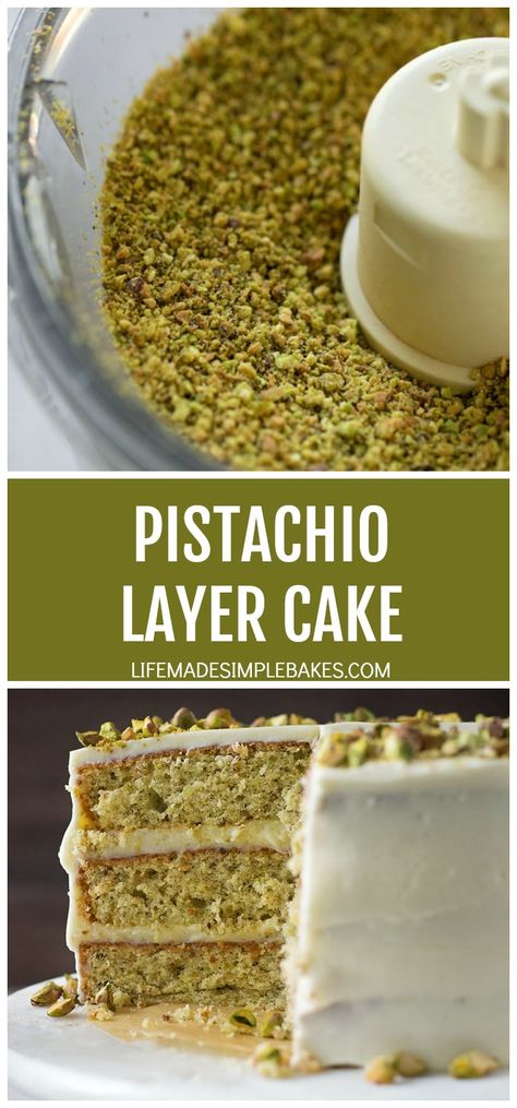 Pistachio Layer Cake Recipe, Pistasio Cake, Pistachio Layer Cake, Pistachio Mascarpone, Cake With Mascarpone Frosting, Pistachio Cake Recipe, Cake With Mascarpone, Pistachio Dessert, Life Made Simple