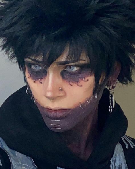 Todoroki Cosplay, Anime Cosplay Makeup, Mha Cosplay, Anime Makeup, Horror Makeup, Tomura Shigaraki, Face Painting Halloween, Cosplay Characters, Mens Halloween Costumes