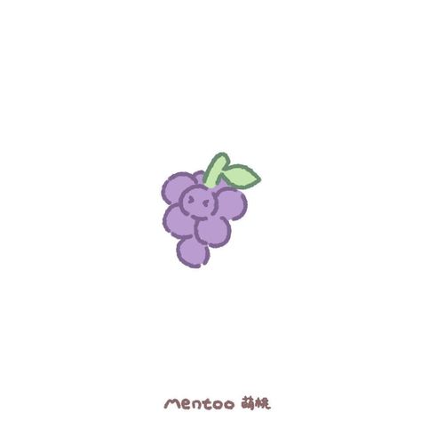 Grape Drawing, Cute Small Drawings, Fruits Drawing, Cute Easy Doodles, Small Drawings, Cute Doodles Drawings, Mini Drawings, Cute Easy Drawings, Cute Little Drawings