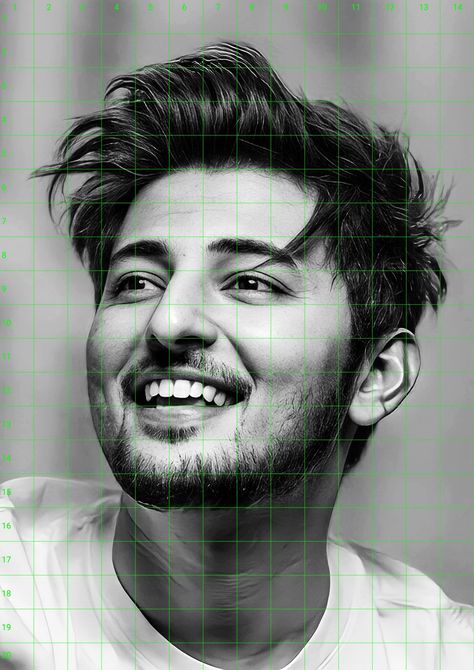 Dershan raval drawing Darshan Raval Portrait, Darshan Raval Sketch Easy, Darshan Raval Drawing, Darshan Raval Sketch, Grid Portrait, Pencil Sketch Tutorial, Artist Corner, Kgf Photos Hd, Grid Drawing