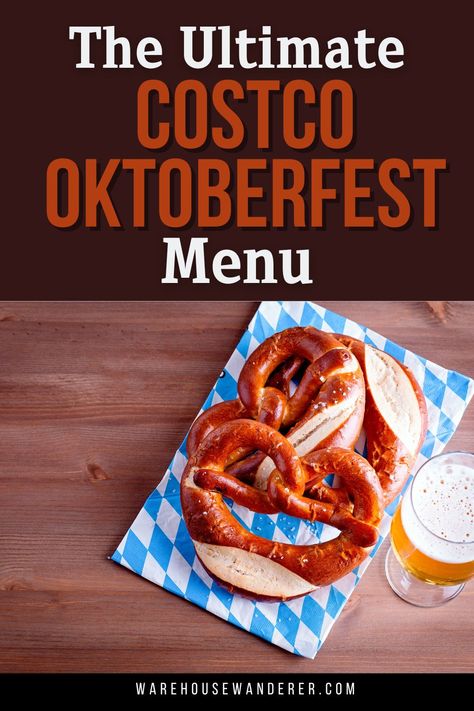 Planning an epic Oktoberfest party? Visit Warehouse Wanderer for Costco haul inspiration and find the best Costco products for your Oktoberfest Party. From festive décor to mouthwatering Oktoberfest party foods, get all the ideas you need to make your celebration a hit!" Oktoberfest Beer Tasting Party, German Oktoberfest Recipes, Oktoberfest Party Decorations Diy, Backyard Oktoberfest Party, Octoberfest Birthday Party Ideas, German Oktoberfest Food, Oktoberfest Party Food Appetizers, Oktoberfest Food For A Crowd, Oktoberfest Dinner Party