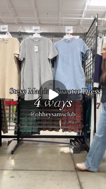 Oh hey, Sam’s Club on Instagram: "DRESSed to impress!! $16.98 Steve Madden Short Sleeve Sweater Dress" Gray Dress Outfit Casual, Gray Dress Outfit, Grey Dress Outfit, Sam’s Club, Sweater Dress Outfit, Dressed To Impress, Short Sleeve Sweater, Short Sleeved Sweaters, Gray Dress