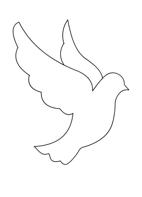 Dove Templates Free Printable, Dove Coloring Page, Dove Crafts For Kids, Dove Printable, Dove Craft, Watercolor Dove, Dove Outline, Bird Coloring Page, Dove Pattern