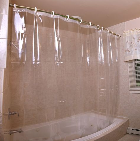 Amazon.com - Mildew-Resistant Antibacterial Heavy-Duty Shower Curtain Liner - Clawfoot Tub Shower Curtain, Clawfoot Tub Shower, Extra Long Shower Curtain, Long Shower Curtains, Plastic Curtains, Plastic Shower Curtain, Cool Shower Curtains, Glass Shower Enclosures, Shower Curtain Liner