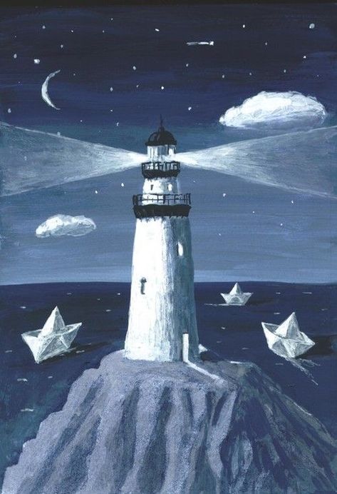 Lighthouse Drawing, Paper Boats, Lighthouse Painting, Lighthouse Pictures, Lighthouse Art, Gemstone Art, High School Art, Chalk Art, Pictures To Paint