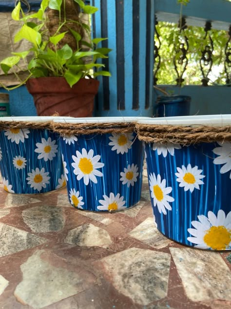 🚨 DIY ALERT 🚨 Reused the ice cream buckets to make these beautiful planters 🌼 See this lockdown as an opportunity and do what you love ❤️ #Bestoutofwaste #flowerpotDIY #DIY #lockdownactivities #Reuse ♻️ Paint Bucket Planter Diy, Ice Cream Tub Crafts Diy, Beautiful Planters, Bucket Crafts, Recycled Planters, Diy Bottles, Balcony Makeover, Diy Popsicle Stick Crafts, Bucket Planters