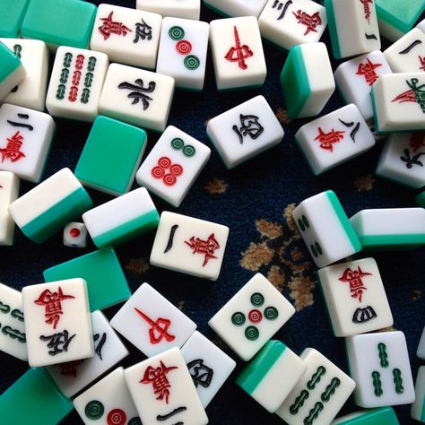 Mah-Jong---Love the colors.  I want these. Mahjong Aesthetic, Rachel Chu, Food Festival Poster, Asian Interior Design, Mahjong Set, Mah Jong, Crazy Rich Asians, Crazy Rich, Silver Wolf